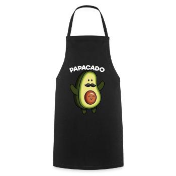 Papacado Avocado Pregnancy Announcement Vegan Dad - Kochschürze - Schwarz - Vorne - AI Model Male 185 dark (185cm)
