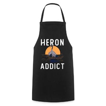 Heron Addict - Cooking Apron - black - Front - AI Model Male 185 dark (185cm)