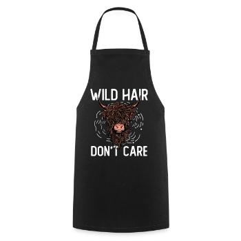 Les cheveux sauvages ne s’en soucient pas - Tablier de cuisine - noir - Devant - AI Model Male 185 dark (185cm)