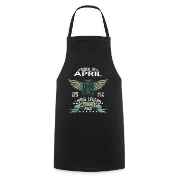 Legends Born in April 1966 - Cooking Apron - black - Front - AI Model Male 185 dark (185cm)