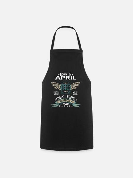 Légendes Nées en avril 1966 - Tablier de cuisine - noir