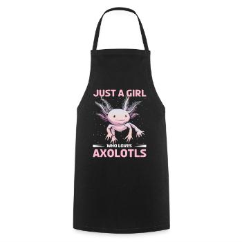 Just A Girl Who Loves Axolotls - Cooking Apron - black - Front - AI Model Male 185 dark (185cm)