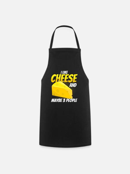 Fromage disant cadeau, amateur de fromage, amateur de fromage, fromage - Tablier de cuisine - noir