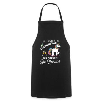 Fresst Sternenstaub Sie Heiratet Einhorn JGA - Kochschürze - Schwarz - Vorne - AI Model Male 185 dark (185cm)