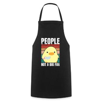 Duck With Knife - People Not A Big Fan - Cooking Apron - black - Front - AI Model Male 185 dark (185cm)