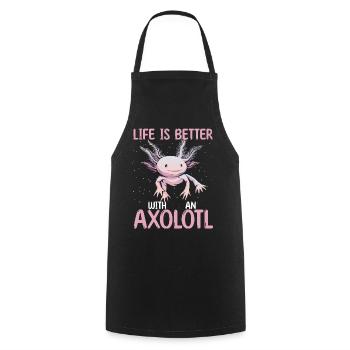 Life Is Better With An Axolotl - Cooking Apron - black - Front - AI Model Male 185 dark (185cm)