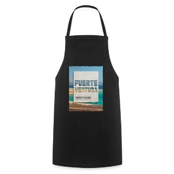 Fuerteventura Sommer Sonne Strand Meer Palmen - Kochschürze - Schwarz - Vorne - AI Model Male 185 dark (185cm)