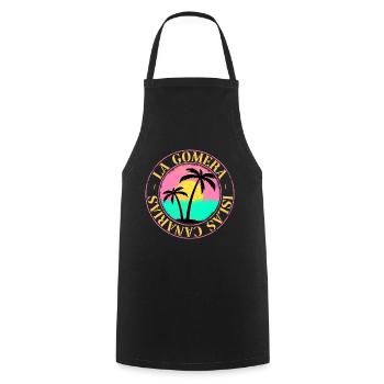 La Gomera Sommer Sonne Strand Meer Palmen - Kochschürze - Schwarz - Vorne - AI Model Male 185 dark (185cm)