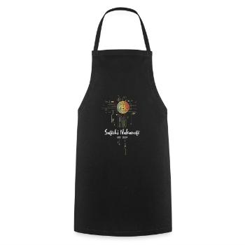 Satoshi Nakamoto Bitcoin - Kochschürze - Schwarz - Vorne - AI Model Male 185 dark (185cm)