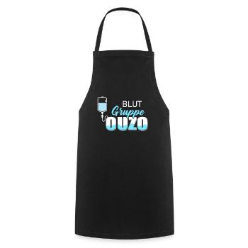 Blutgruppe Ouzo Schnaps Griechenland Saufen - Kochschürze - Schwarz - Vorne - AI Model Male 185 dark (185cm)