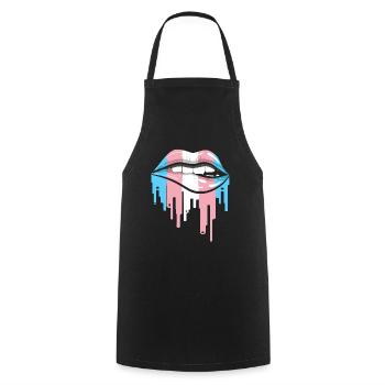 Transgender Lippen LGBTQ Pride Flagge Transgender - Kochschürze - Schwarz - Vorne - AI Model Male 185 dark (185cm)