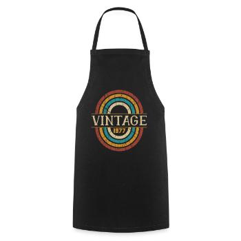 Vieux Rétro Vintage Fait 1977 Pièces Naissance Naissance Né - Tablier de cuisine - noir - Devant - AI Model Male 185 dark (185cm)