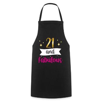 21 Et fabuleuse fête d’anniversaire - Tablier de cuisine - noir - Devant - AI Model Male 185 dark (185cm)