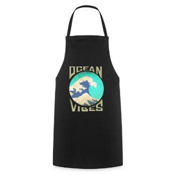 Great Wave Off Kanagawa Surfing - Kochschürze - Schwarz - Vorne - AI Model Male 185 dark (185cm)