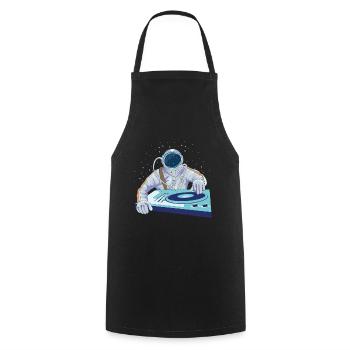 Astronaut DJ Musik Design Vinyl auflegen Disco - Kochschürze - Schwarz - Vorne - AI Model Male 185 dark (185cm)