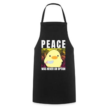 Duck with knife - Peace was never an option - Meme - Cooking Apron - black - Front - AI Model Male 185 dark (185cm)