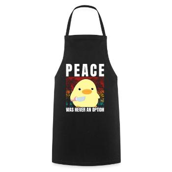Duck with knife - Peace was never an option - Meme - Cooking Apron - black - Front - AI Model Male 185 dark (185cm)