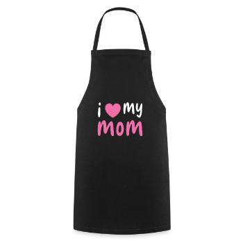 I Love Mom Hearts Mommy Mama Happy Mother's Day - Cooking Apron - black - Front - AI Model Male 185 dark (185cm)