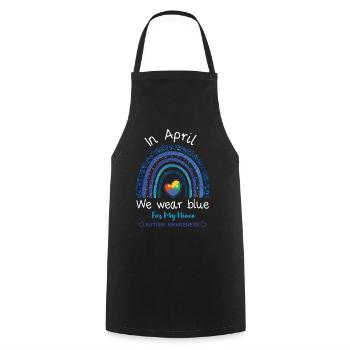 Niece Autism Special Autism Awareness - Cooking Apron - black - Front - AI Model Male 185 dark (185cm)