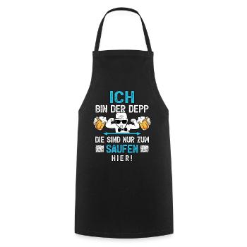 JGA T-Shirt Bräutigam Kostüm Ich heirate Saufen - Kochschürze - Schwarz - Vorne - AI Model Male 185 dark (185cm)