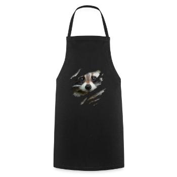 Waschbär-Gesicht Süßer Waschbär Zerrissen Riss - Kochschürze - Schwarz - Vorne - AI Model Male 185 dark (185cm)