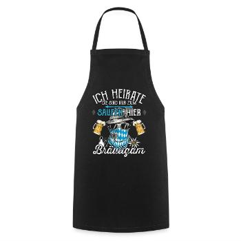 Männer JGA T-Shirt Bräutigam Ich heirate Saufen - Kochschürze - Schwarz - Vorne - AI Model Male 185 dark (185cm)