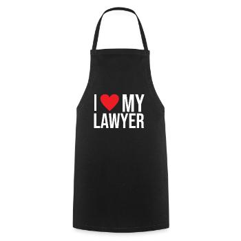 I love My Lawyer Lawyer Lawyer - Cooking Apron - black - Front - AI Model Male 185 dark (185cm)
