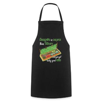 Gardening is the best therapy fun garden - Cooking Apron - black - Front - AI Model Male 185 dark (185cm)