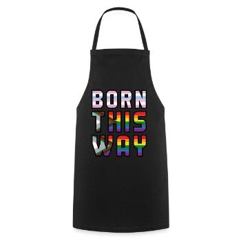 Rainbow Born Way Gay Pride LGBT Pride Month - Kochschürze - Schwarz - Vorne - AI Model Male 185 dark (185cm)