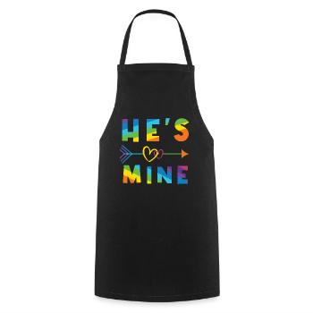 Mine He Gay Pride LGBT Pride Month - Kochschürze - Schwarz - Vorne - AI Model Male 185 dark (185cm)