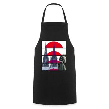 Cologne Cathedral Germany City Skyline Home Love - Cooking Apron - black - Front - AI Model Male 185 dark (185cm)