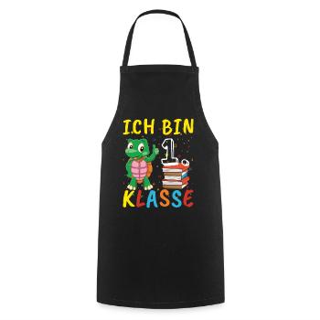 Kinder Ich Bin 1. Klasse Einschulung Schulkind - Kochschürze - Schwarz - Vorne - AI Model Male 185 dark (185cm)