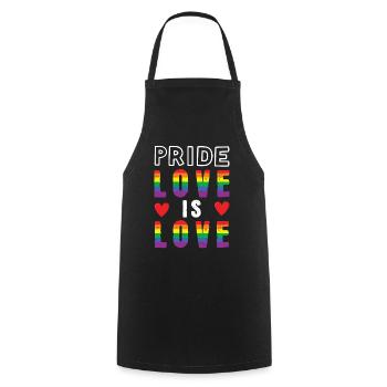 Pride Love Rainbow Gay Pride LGBT Pride - Tablier de cuisine - noir - Devant - AI Model Male 185 dark (185cm)