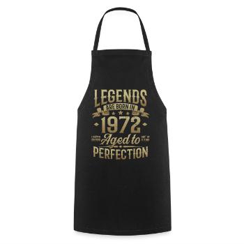 Né en 1972 Legends Cadeau d’anniversaire - Tablier de cuisine - noir - Devant - AI Model Male 185 dark (185cm)