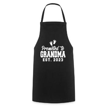 Promu grand-mère 2023 - Tablier de cuisine - noir - Devant - AI Model Male 185 dark (185cm)