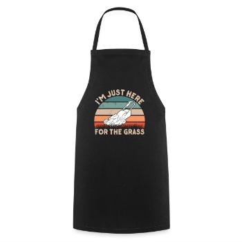 I'm only here because of the grass lawn mowing grass - Cooking Apron - black - Front - AI Model Male 185 dark (185cm)