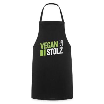 Vegan & Stolz - Vegan Veganer Veganerin - Kochschürze - Schwarz - Vorne - AI Model Male 185 dark (185cm)