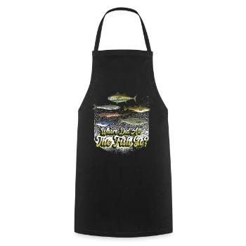 Where have all the fish gone? Fishing Fishermen - Cooking Apron - black - Front - AI Model Male 185 dark (185cm)