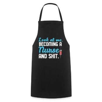 Become RN Registered Nurse Graduation Graduate - Cooking Apron - black - Front - AI Model Male 185 dark (185cm)