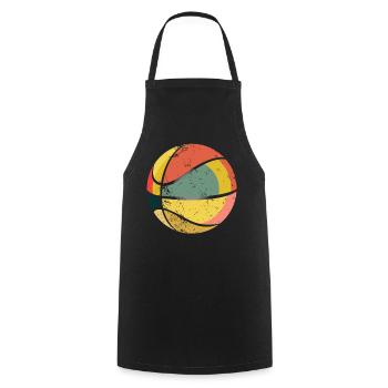 Retro Ball Game Sport Basket Ball Basketball - Cooking Apron - black - Front - AI Model Male 185 dark (185cm)