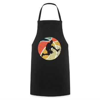 Vintage Retro Game Sport Basket Ball Basketball - Cooking Apron - black - Front - AI Model Male 185 dark (185cm)