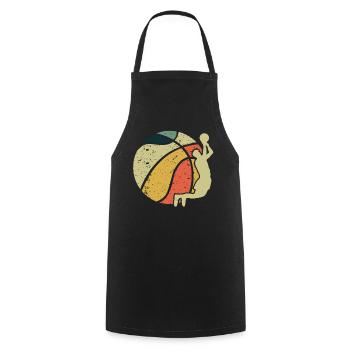 Vintage Ball Game Sport Basket Ball Basketball - Cooking Apron - black - Front - AI Model Male 185 dark (185cm)