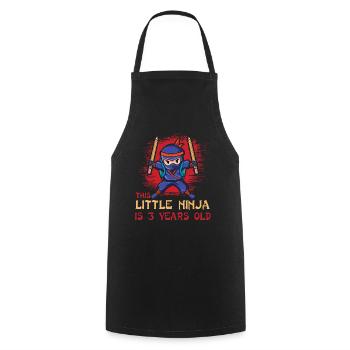Birth Born Age 3 Years Old Japan Japanese Ninja - Cooking Apron - black - Front - AI Model Male 185 dark (185cm)
