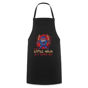 Birth Born Age 11 Years Old Japan Japanese Ninja - Cooking Apron - black - Front - AI Model Male 185 dark (185cm)