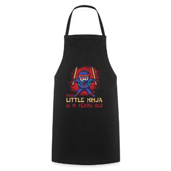 Birth Born Age 10 Years Old Japan Japanese Ninja - Cooking Apron - black - Front - AI Model Male 185 dark (185cm)