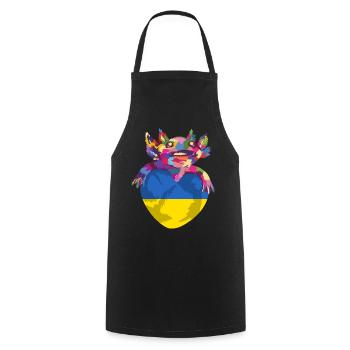 Drapeau de l’Ukraine Vintage Drapeau ukrainien d’occasion Look - Tablier de cuisine - noir - Devant - AI Model Male 185 dark (185cm)