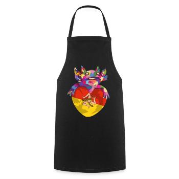 Drapeau de la Sicile Italie Palerme Trinacria Italia - Tablier de cuisine - noir - Devant - AI Model Male 185 dark (185cm)