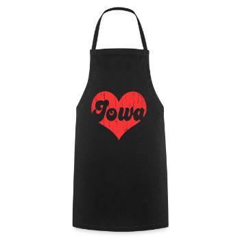 America Citizen US State Flag Heart Love Iowa - Cooking Apron - black - Front - AI Model Male 185 dark (185cm)