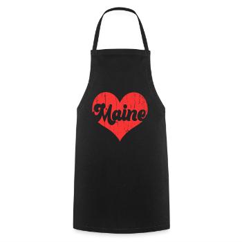 America Citizen US State Flag Heart Love Maine - Cooking Apron - black - Front - AI Model Male 185 dark (185cm)