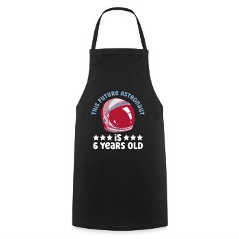This future astronaut is 6 years old - Cooking Apron - black - Front - AI Model Male 185 dark (185cm)